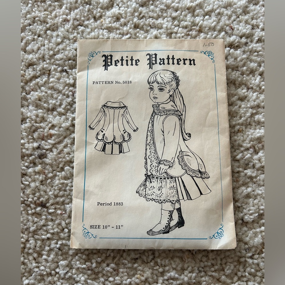 Vintage Petite Pattern No. 5018 Period 1883 for Doll Jacket